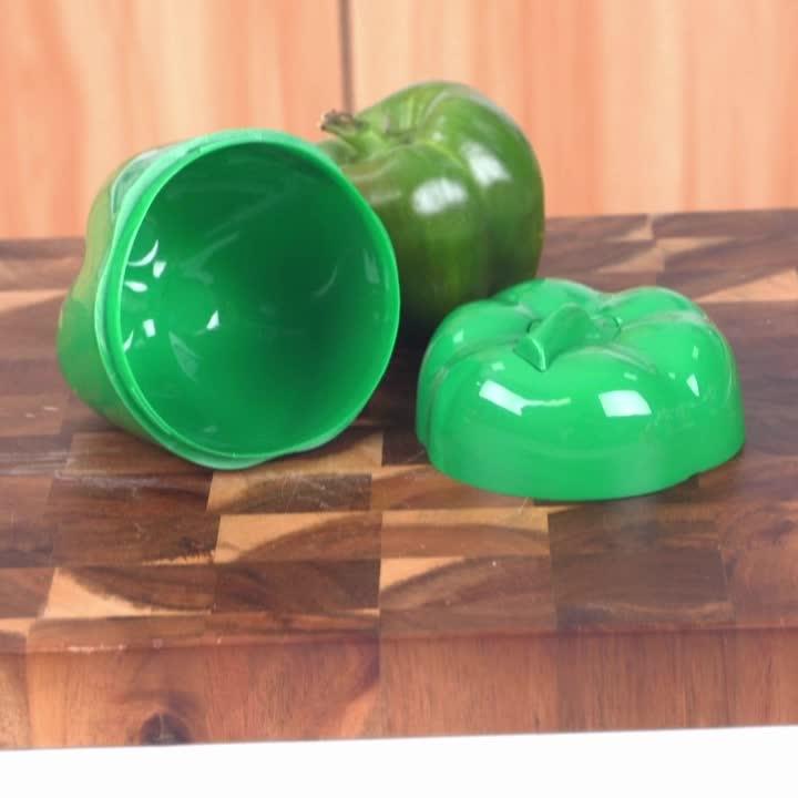 1pc Green Pepper Storage Container Keeps Veggies Fresh