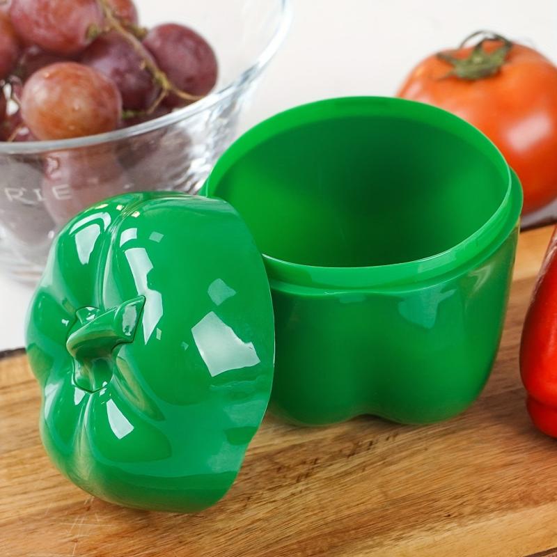 1pc Green Pepper Storage Container Keeps Veggies Fresh