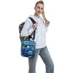 Portable Shark Lunch Bag Insulated Cooler for Office School Outdoor Picnic Beach