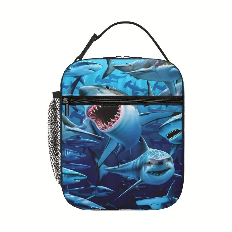Portable Shark Lunch Bag Insulated Cooler for Office School Outdoor Picnic Beach