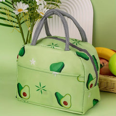 Green Avocado Insulated Lunch Bag Thick Aluminum Foil Leakproof Lunch Box