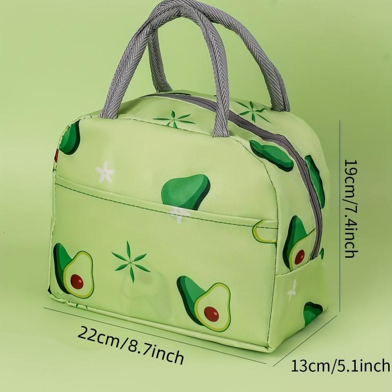 Green Avocado Insulated Lunch Bag Thick Aluminum Foil Leakproof Lunch Box