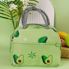 Green Avocado Insulated Lunch Bag Thick Aluminum Foil Leakproof Lunch Box