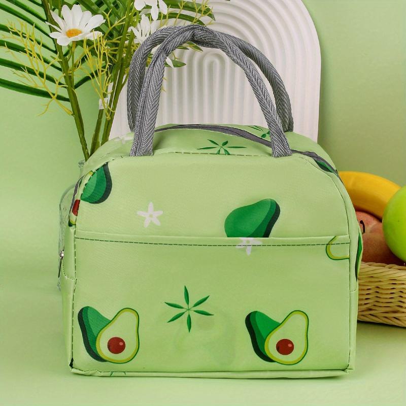 Green Avocado Insulated Lunch Bag Thick Aluminum Foil Leakproof Lunch Box