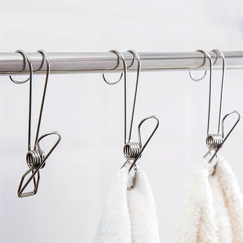 5pcs Stainless Steel Clothes Pegs Windproof Towel Clip Laundry Pins