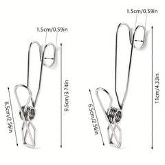 5pcs Stainless Steel Clothes Pegs Windproof Towel Clip Laundry Pins