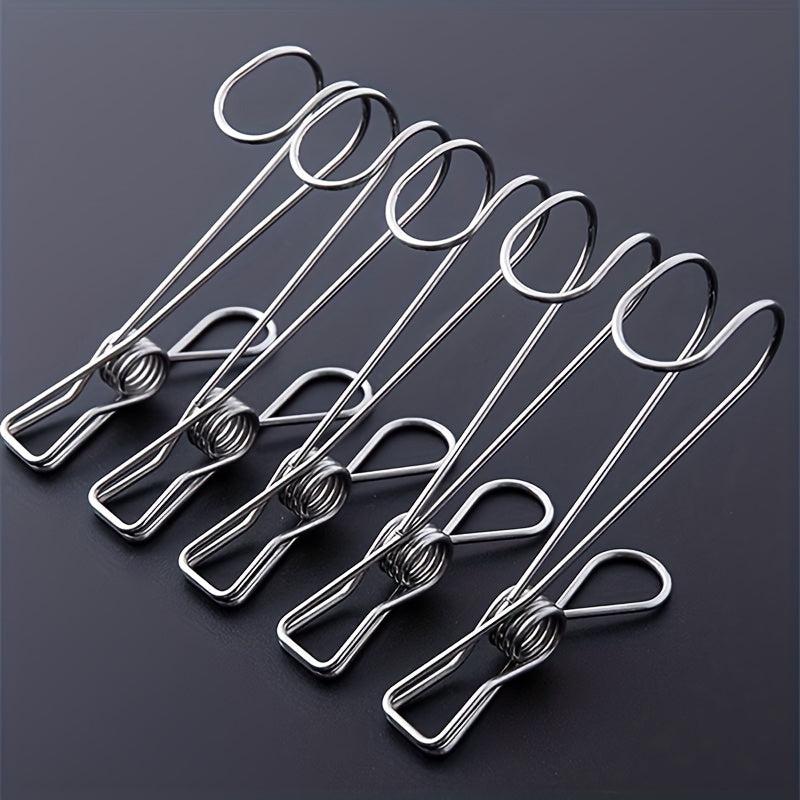 5pcs Stainless Steel Clothes Pegs Windproof Towel Clip Laundry Pins
