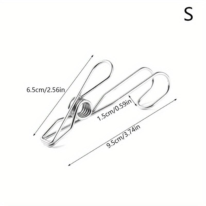 5pcs Stainless Steel Clothes Pegs Windproof Towel Clip Laundry Pins