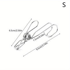 5pcs Stainless Steel Clothes Pegs Windproof Towel Clip Laundry Pins