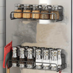 Wall-Mounted Spice Rack Sturdy Metal Organizer Kitchen Accessories