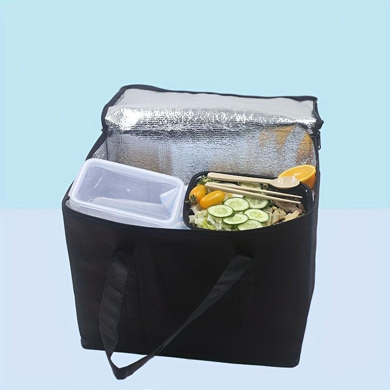 1pc Folding Aluminum Foil Insulation Bag Outdoor Cooler Box Non woven
