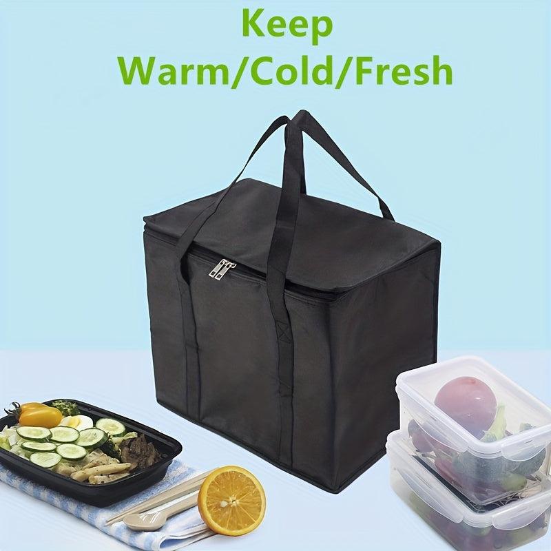 1pc Folding Aluminum Foil Insulation Bag Outdoor Cooler Box Non woven
