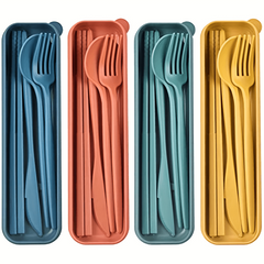 Reusable Travel Utensils Set with Cutlery Holder
