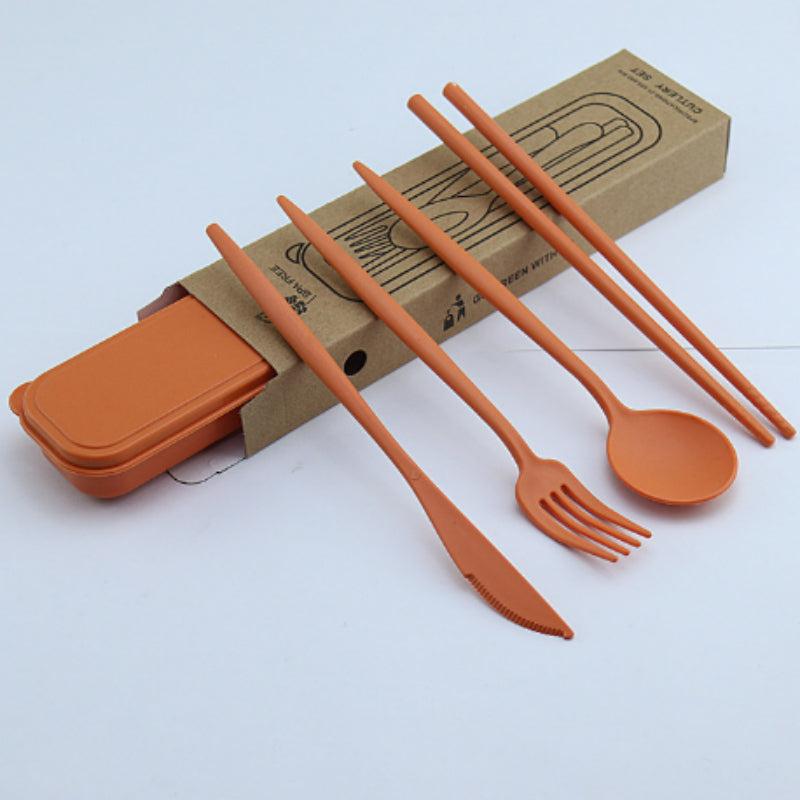 Reusable Travel Utensils Set with Cutlery Holder