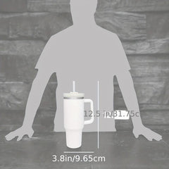 40oz Stainless Steel Tumbler with Handle and Straw Lid