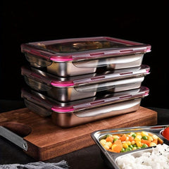 Leak Proof Stainless Steel Bento Lunch Box with Compartments