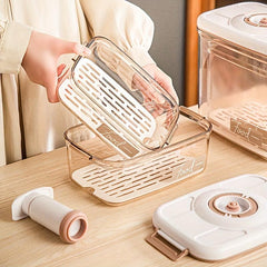 Vacuum Sealed Fresh keeping Box Refrigerator Draining Food Storage