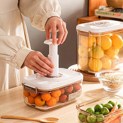 Vacuum Sealed Fresh keeping Box Refrigerator Draining Food Storage
