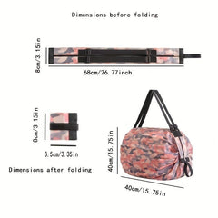 Foldable Canvas Shopping Bag Large Capacity Portable Storage Bag