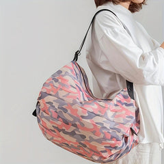 Foldable Canvas Shopping Bag Large Capacity Portable Storage Bag