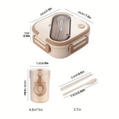 Japanese-Style Square Bento Box with Lid, Leakproof Food Container