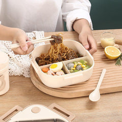 Japanese-Style Square Bento Box with Lid, Leakproof Food Container
