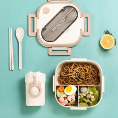 Japanese-Style Square Bento Box with Lid, Leakproof Food Container