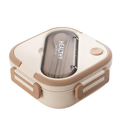 Japanese-Style Square Bento Box with Lid, Leakproof Food Container