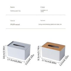 European Style Paper Towel Box with Bamboo Cover