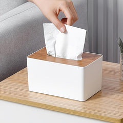 European Style Paper Towel Box with Bamboo Cover