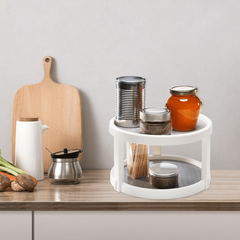 1pc Rotatable Seasoning Rack Countertop Multifunctional Kitchen Storage Plate