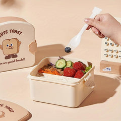Square Toast Lunch Box Bento Box With Lid Tableware