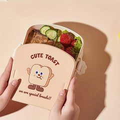 Square Toast Lunch Box Bento Box With Lid Tableware