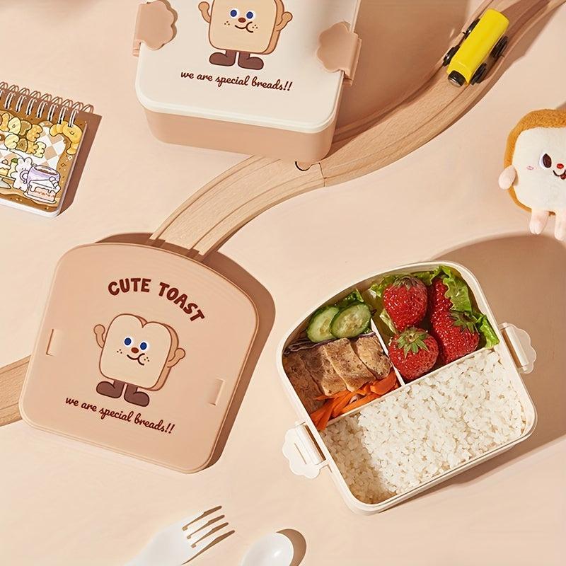 Square Toast Lunch Box Bento Box With Lid Tableware