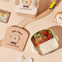 Square Toast Lunch Box Bento Box With Lid Tableware