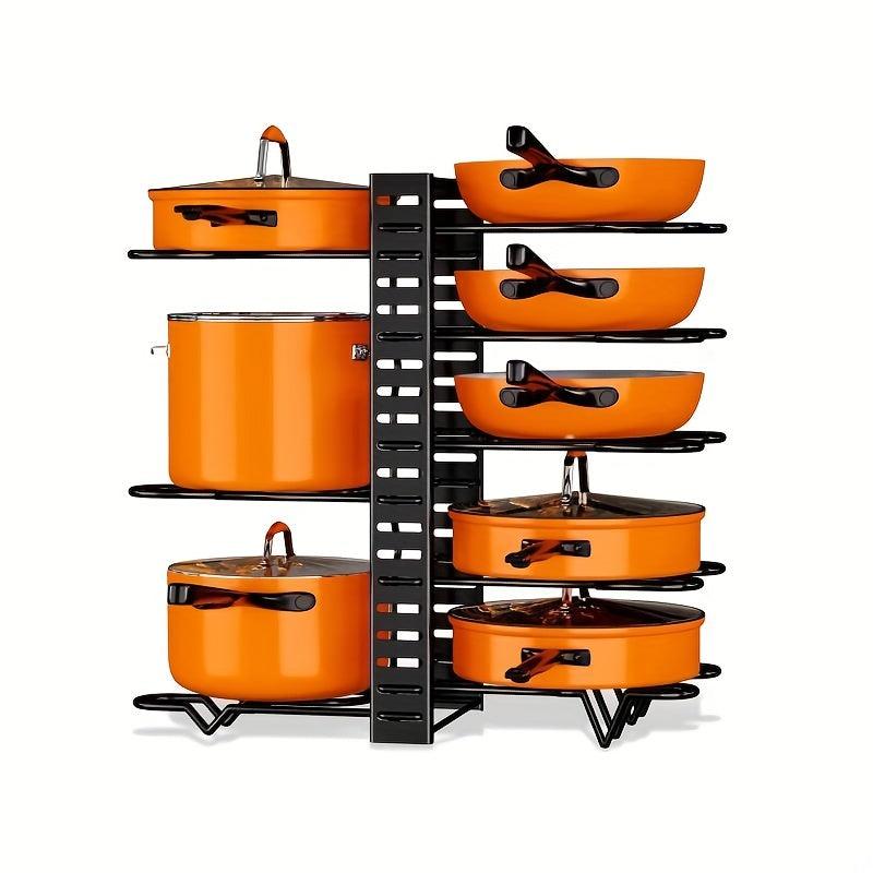 Duo Layer Foldable Pot Cover Rack Kitchen Storage Iron Pot Lid Holders