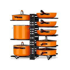 Duo Layer Foldable Pot Cover Rack Kitchen Storage Iron Pot Lid Holders