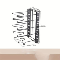 Duo Layer Foldable Pot Cover Rack Kitchen Storage Iron Pot Lid Holders