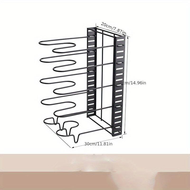 Duo Layer Foldable Pot Cover Rack Kitchen Storage Iron Pot Lid Holders