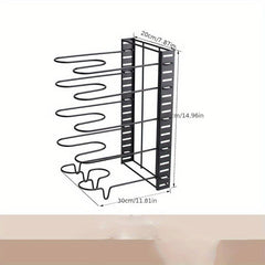 Duo Layer Foldable Pot Cover Rack Kitchen Storage Iron Pot Lid Holders