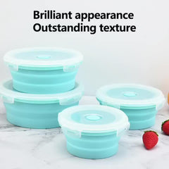4pcs Collapsible Silicone Food Storage Containers Microwave Bento Box
