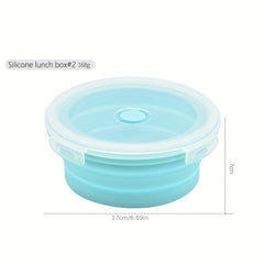 4pcs Collapsible Silicone Food Storage Containers Microwave Bento Box