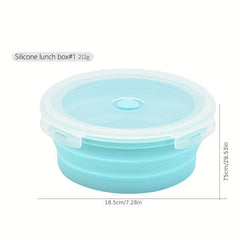 4pcs Collapsible Silicone Food Storage Containers Microwave Bento Box