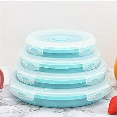 4pcs Collapsible Silicone Food Storage Containers Microwave Bento Box