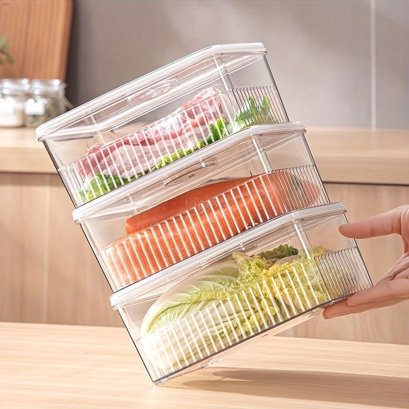 3pcs Plastic Refrigerator Storage Boxes - Fresh Keeping Box