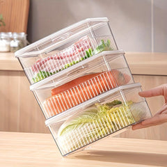3pcs Plastic Refrigerator Storage Boxes - Fresh Keeping Box