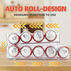 Double Layer Rolling Can Storage Organizer For Fridge