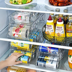 Double Layer Rolling Can Storage Organizer For Fridge