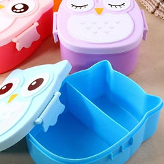 Plastic Owl Pattern Lunch Box Leakproof Bento Box For Teenagers And Workers