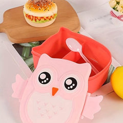 Plastic Owl Pattern Lunch Box Leakproof Bento Box For Teenagers And Workers